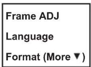 Frame ADJ Language Format (More ▼)