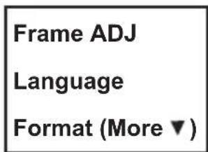 Frame ADJ Language Format (More ▼)