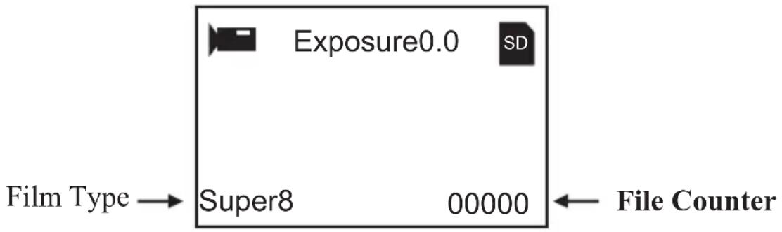 Exposure0.0 SD Film Type → Super8 00000 ← File Counter
