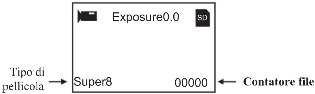 Exposure0.0 SD Tipo di pellicola → Super8 00000 ← Contatore file