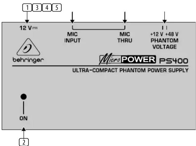 BEHRINGER MicroPower PS400 - Commandes et Connexions - 1