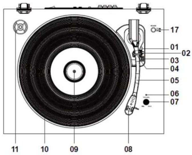 LENCO LS301 - ONDERDELEN PLATENSPELER: - 1