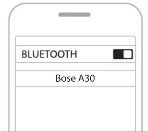 BOSE A30 Aviation Headset - モバイル機器の Bluetoothメニューを使用して接続する - 1