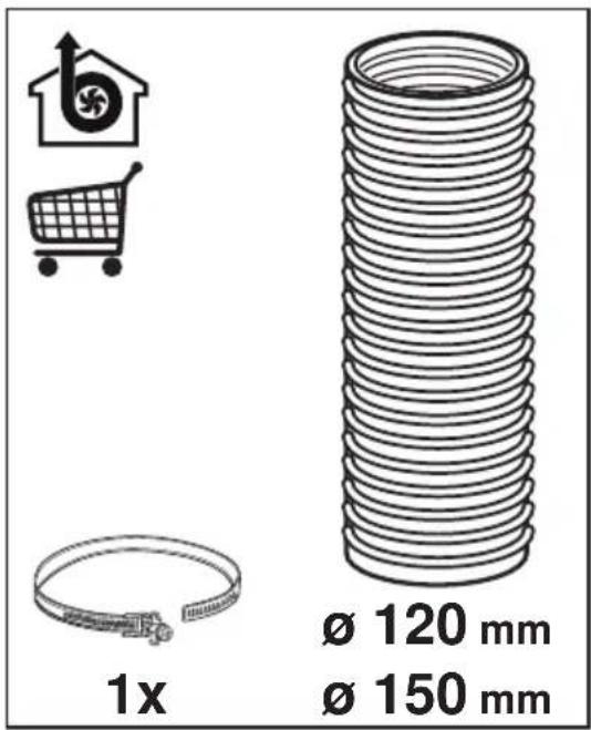 1x Ø 120 mm Ø 150 mm