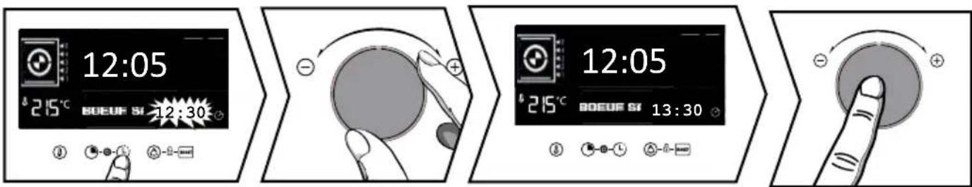 BRANDT BXP2337B - - Modificación de la hora de fin de cocción - 1