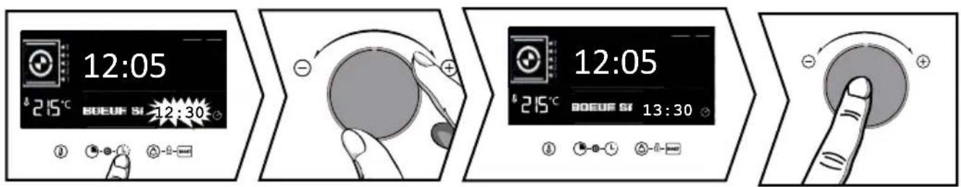 BRANDT BXP2337X - - Modificación de la hora de fin de cocción - 1
