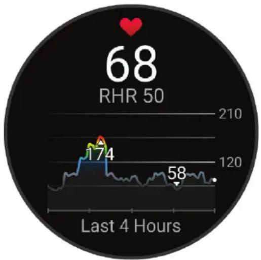 GARMIN Forerunner 965 - Affichage du résumé de widget de fréquence cardiaque - 1
