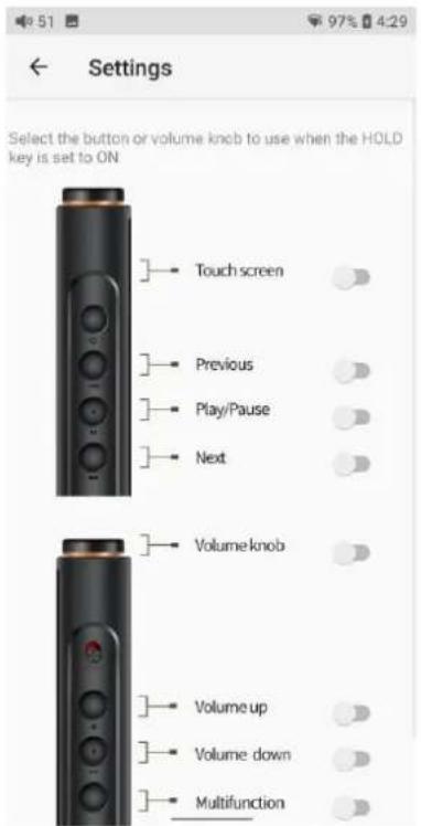 FiiO M15S - Réglage de l'interrupteur Hold - 1