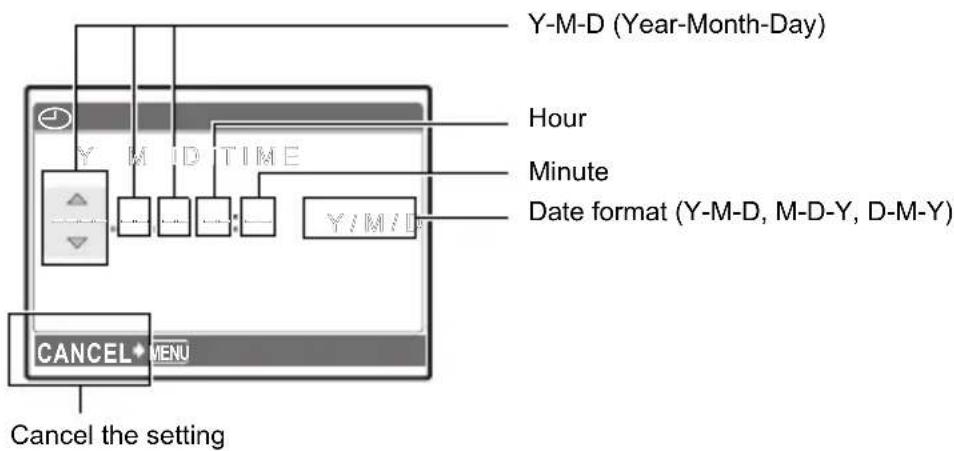 OLYMPUS X785 - About the date and time setting screen - 1