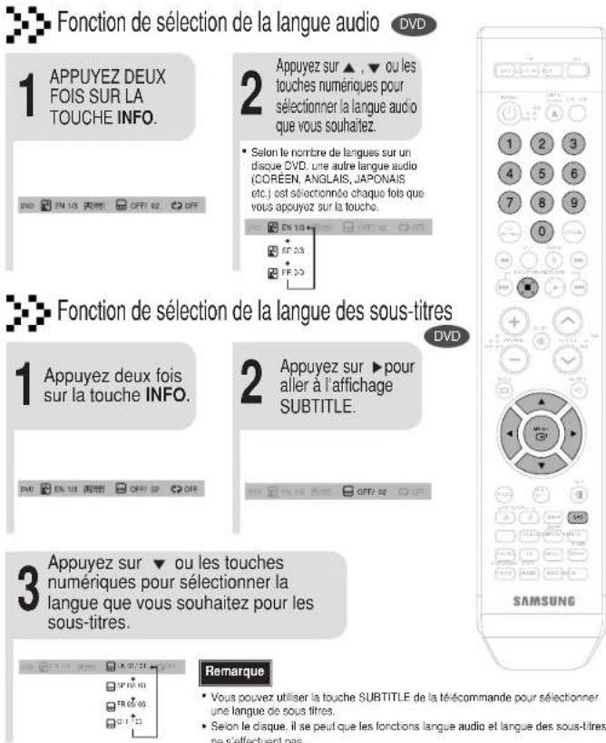 SAMSUNG MAXDA55 - Sélection de la langue audio et de la langue des sous-titres - 1