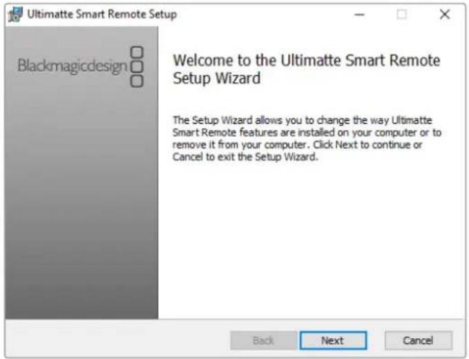 Blackmagic Design Ultimatte Smart Remote 4 - Установка утилиты Ultimatte Smart Remote Setup - 1
