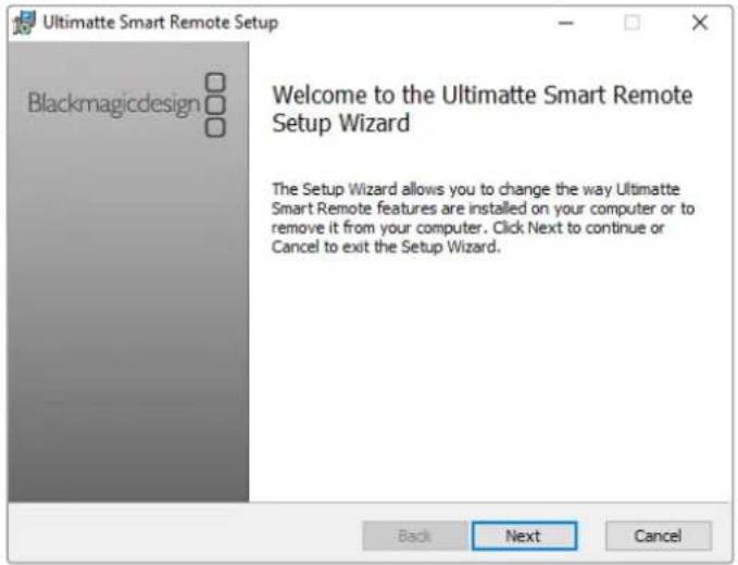 Blackmagic Design Ultimatte Smart Remote 4 - Instalar o Ultimatte Smart Remote Setup - 1