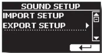 Dexibell Vivo H10 - Exportation d'un jeu de sons ("EXPORT SETUP") - 2