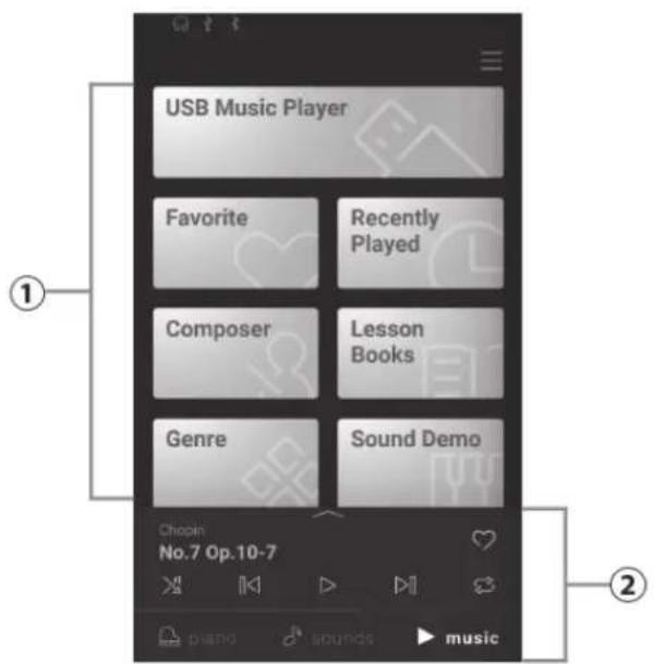 KAWAI CA701 - Onglet Music - 1