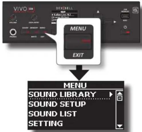 Dexibell Vivo SX8 - Déplacement du curseur et réglage des valeurs des paramètres - 1