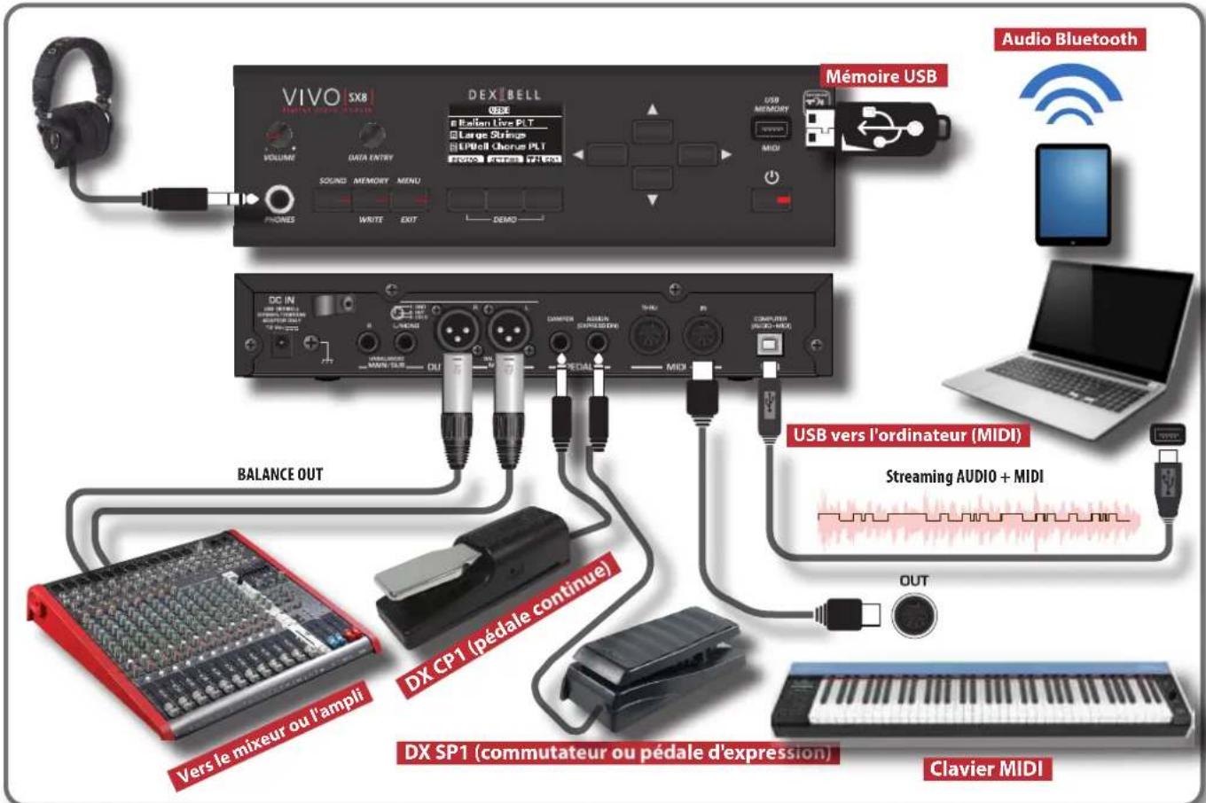 Dexibell Vivo SX8 - Exemples de connexions - 2