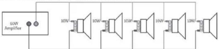 60W Amplifier 10W 10W 10W 10W 10W