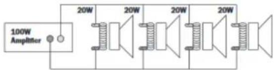 100W Amplifier 20W 20W 20W 20W