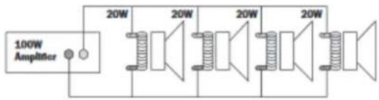 100W Amplifier 20W 20W 20W 20W