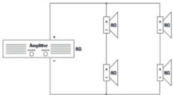 Amplifier + 8Ω - 8Ω + 8Ω - 8Ω