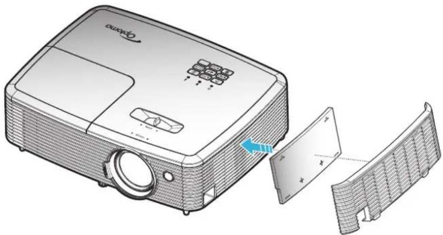 OPTOMA HD146XW - 安装和清洁防尘网 - 1
