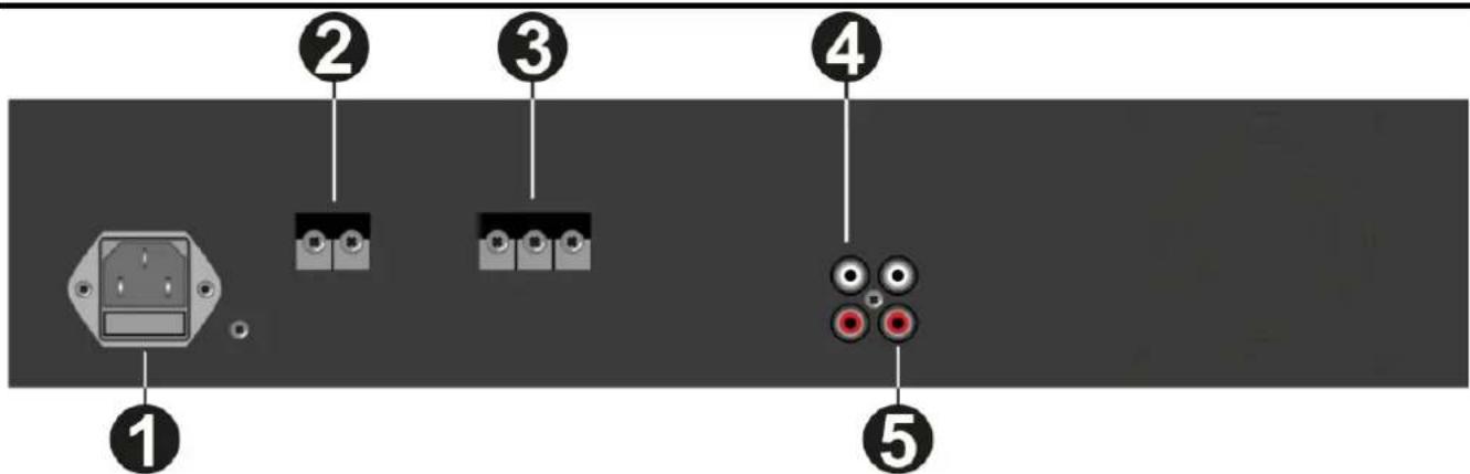 Diagram showing labeled components of an electronic device with numbered parts and connectors