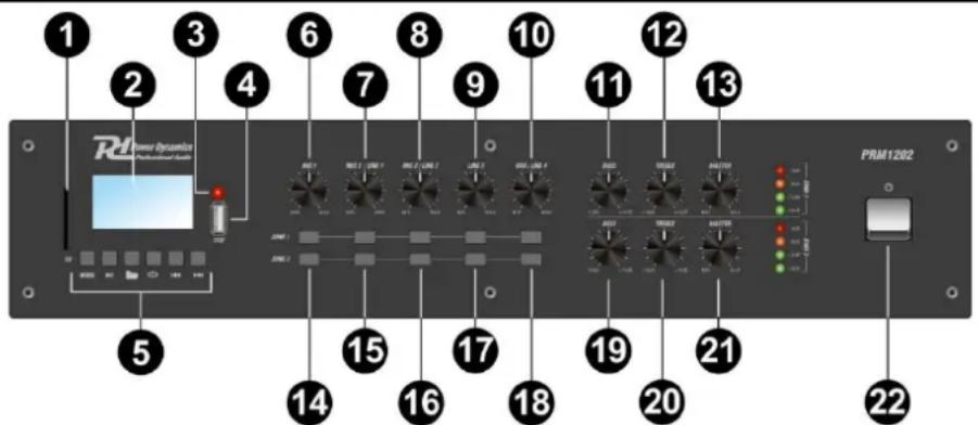 Power Dynamics PRM1202 - PANEL FRONTAL - 1