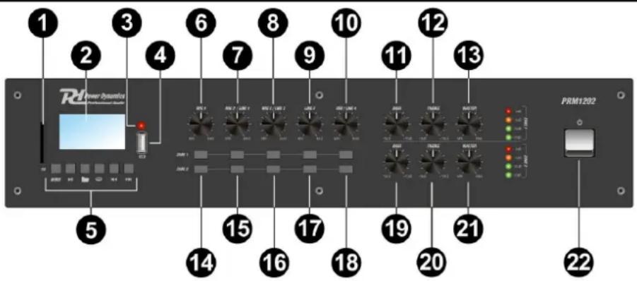 Power Dynamics PRM1202 - FRONTENPANEL - 1