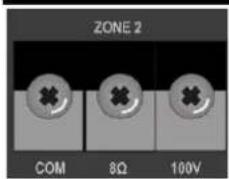 ZONE 2 COM 8Ω 100V