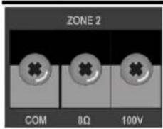 ZONE 2 COM 8Ω 100V