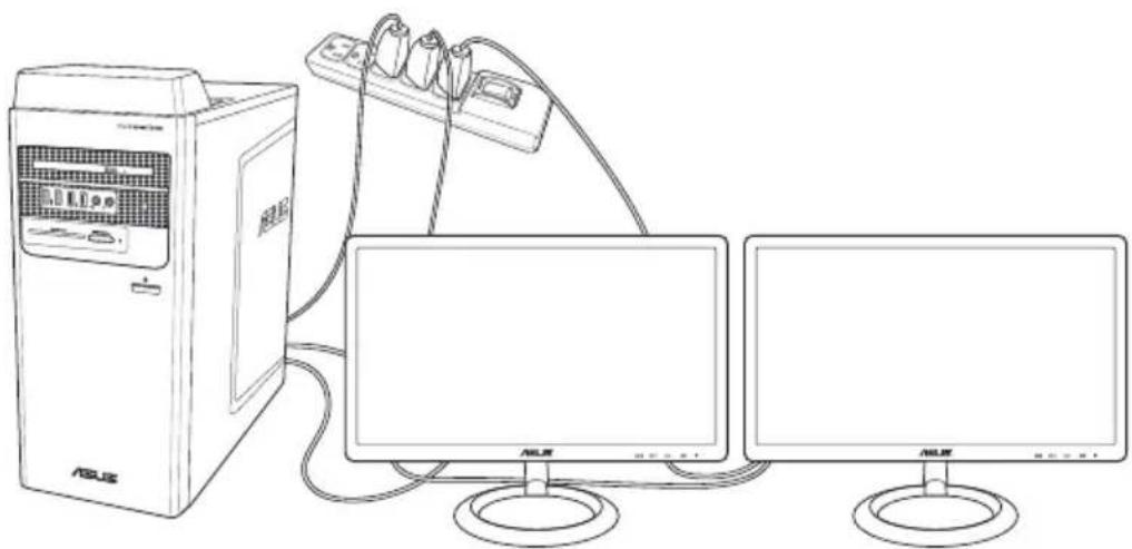 ASUS S500TE - ในการตั้งคําจอแสดงผลหลายจอ - 1