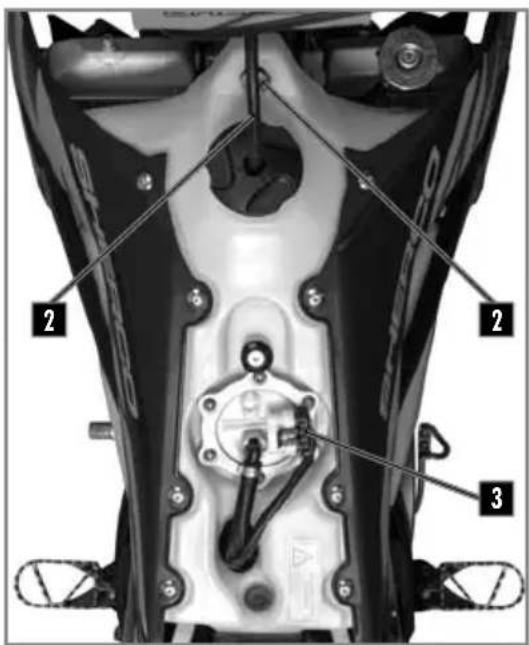 Technical diagram of a mechanical assembly with numbered components labeled 2, 2, and 3