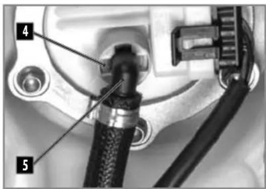 Technical diagram showing labeled components of a mechanical or electrical connector with numbered parts 4 and 5