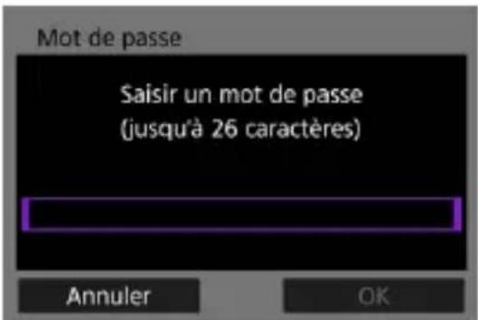 Mot de passe Saisir un mot de passe (jusqu'à 26 caractères) Annuler OK