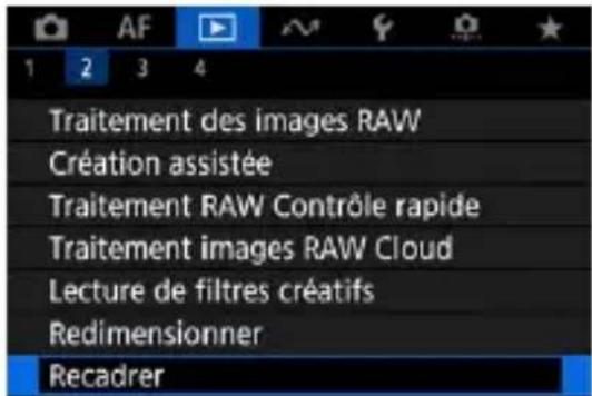 1 2 3 4 Traitement des images RAW Création assistée Traitement RAW Contrôle rapide Traitement images RAW Cloud Lecture de filtres créatifs Redimensionner Recadrer