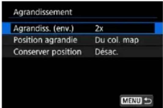 Agrandissement Agrandiss. (env.) 2x Position agrandie Du col. map Conserver position Désac.