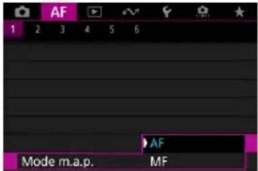 AF 1 2 3 4 5 6 AF Mode m.a.p. MF