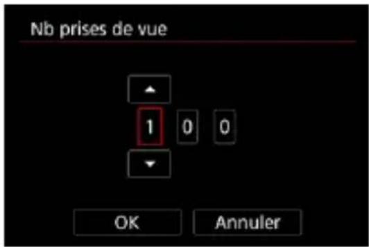 Nb prises de vue 1 0 0 OK Annuler