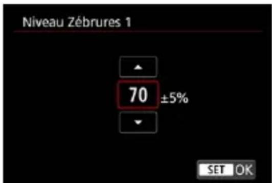 Niveau Zébrures 1 70 ±5% SET OK