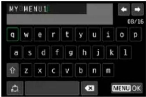 MY MENU 1 08/16 q w e r t y u i o p a s d f g h j k l z x c v b n m MENU OK