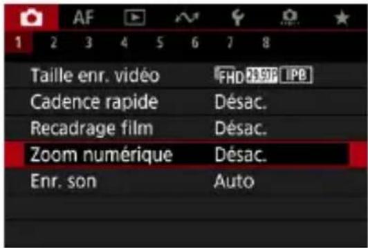 AF Taille enr. vidéo Cadence rapide Recadrage film Zoom numérique Enr. son FHD 2.507F IPB Désac. Désac. Désac. Auto