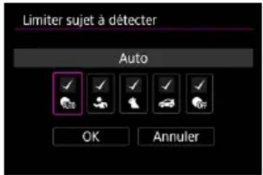 Limiter sujet à détecter Auto OK Annuler