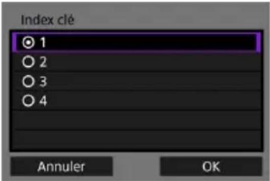 Index clé 1 2 3 4 Annuler OK