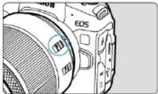 CANON EOS R8 - Réglez le mode de mise au point sur MF. - 1