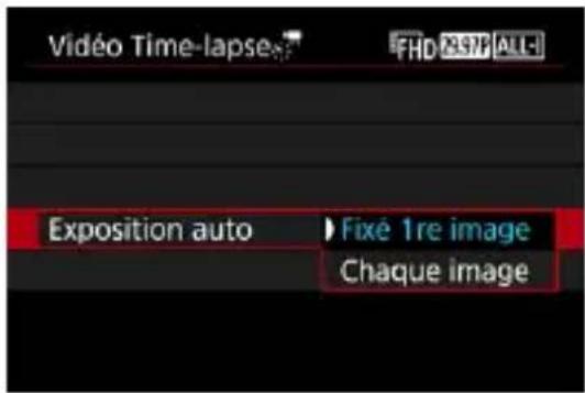 Vidéo Time-lapse FHD RSTP ALL- Exposition auto Fixé 1re image Chaque image