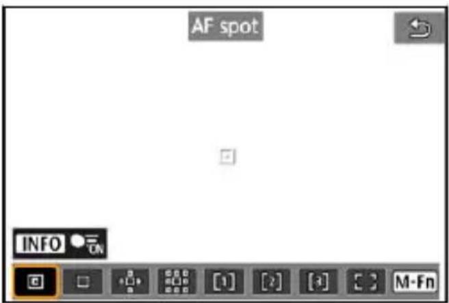 AF spot INFO ON [1] [2] [3] [ ] M-Fn