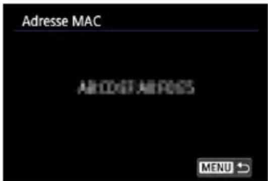 Adresse MAC AIRECOST AIRPGS MENU