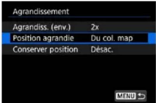 Agrandissement Agrandiss. (env.) 2x Position agrandie Du col. map Conserver position Désac.