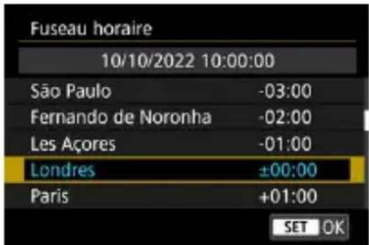 Fuseau horaire 10/10/2022 10:00:00 São Paulo -03:00 Fernando de Noronha -02:00 Les Açores -01:00 Londres ±00:00 Paris +01:00 SET OK