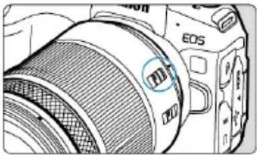 CANON EOS R8 - Réglez le mode de mise au point sur AF. - 1